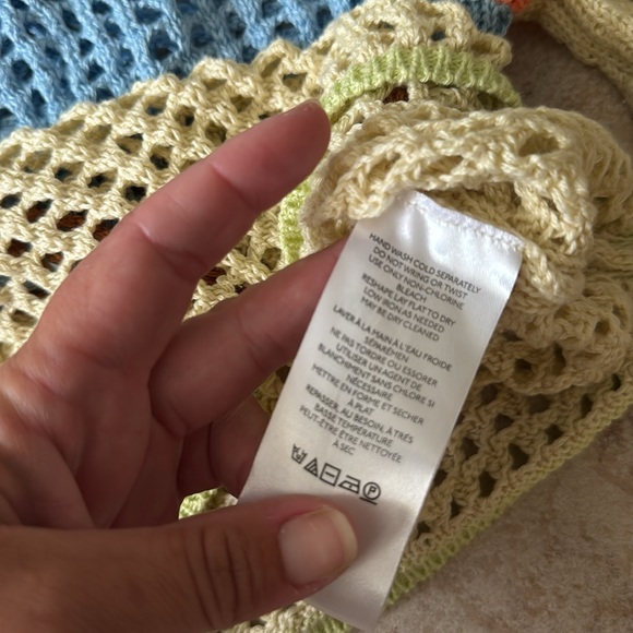 UO • Chloe Cropped Knit Sweater Colorful Festival Size XS Boho - Picture 7 of 8